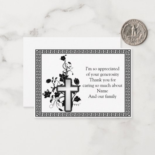 Kruis in de ventilator Dank je kaarten Notitiekaartje (Voorkant / Achterkant in situ)