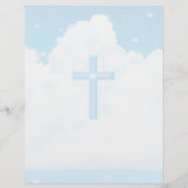 Kruis in de wolken - 8,5" x 11" briefpapier blad (Achterkant)