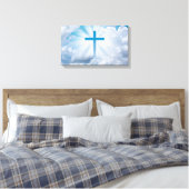 Kruis in de wolken canvas afdruk (Insitu (Slaapkamer))
