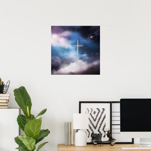 Kruis in de wolken poster (Thuiskantoor)