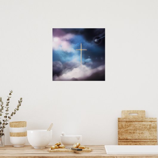 Kruis in de wolken poster (Keuken)