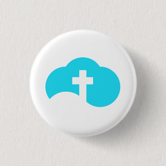 Kruis in de Wolken Ronde Button 3,2 Cm (Voorkant)
