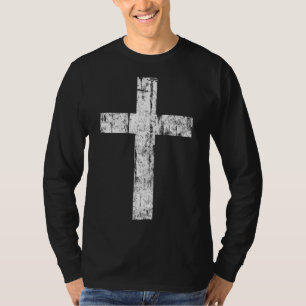 Kruis in distressed stijl Inspirerend Christelijk T-shirt