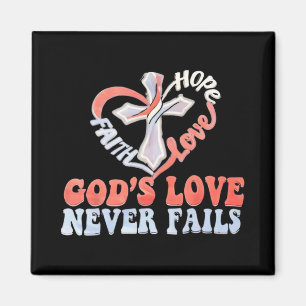 Kruis in Hart Hoop Liefde Trouw Gods Liefde Faalt  Magneet