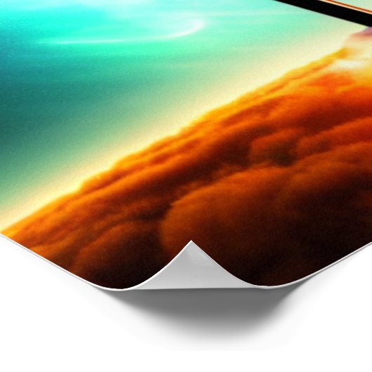 Kruis in het Poster Fiery Clouds Spacescape (Hoek)