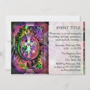 Kruis in kleurkleuren met hartcentrum. kaart