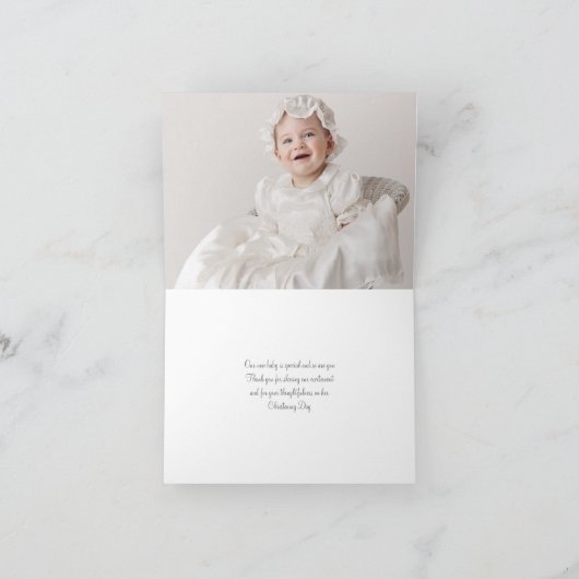 Kruis in Ovaal Lijst - het Coördineren Foto Bedankkaart (Binnen)