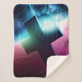 Kruis in Space Sherpa Blanket Deken