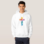 Kruis in vette waterverf hoodie (Voorkant volledig)