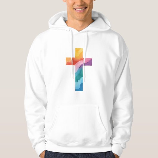 Kruis in vette waterverf hoodie (Voorkant)
