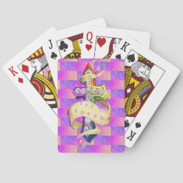 Kruis in vintage tatoeage stijl. Gay en geliefd Pokerkaarten