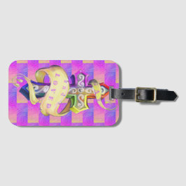 Kruis in vintage tattoo stijl. Gay en geliefd Bagagelabel