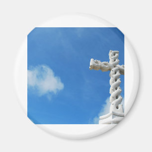 Kruis in wolken en blauwe lucht magneet