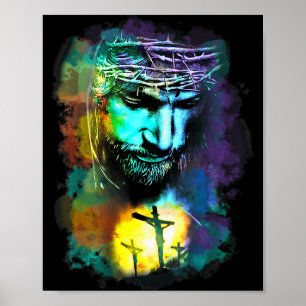 Kruis Jezus Christus Religieus Standbeeld Christel Poster