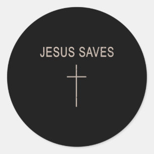 Kruis Jezus Red Minimalistische Christelijke Geest Ronde Sticker