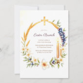 Kruis Katholieke Paasbrunch met krans Kaart (Voorkant)