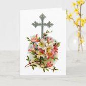 Kruis kerstkaart 5 kaart (Gele Bloem)