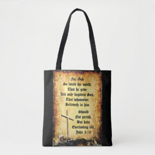 Kruis & Kribbe met Johannes 3vs16 Tote Bag