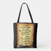 Kruis & Kribbe met Johannes 3vs16 Tote Bag (Achterkant)