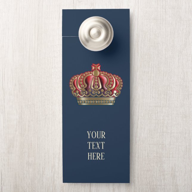Kruis Kroon - Goud Blauw Rood Deurhanger (Op knop)