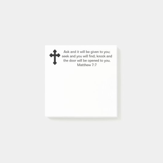 Kruis Mattheüs 7:7 Bijbelvers Post-it® Notes (Voorkant)