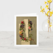 Kruis met bloemen Pasen Kaart (Gele Bloem)