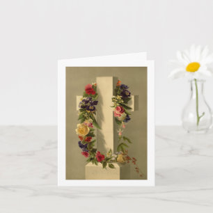Kruis met bloemen Pasen Kaart