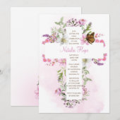 Kruis met bloemen religieus kaart (Voorkant / Achterkant)