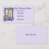 Kruis met dame en bloemen visitekaartje (Voorkant / Achterkant)