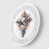 Kruis met doornenkroon, Rozen en bijbelvers Grote Klok (Hoek)