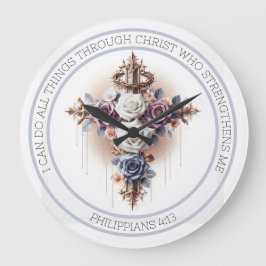 Kruis met doornenkroon, Rozen en bijbelvers Grote Klok