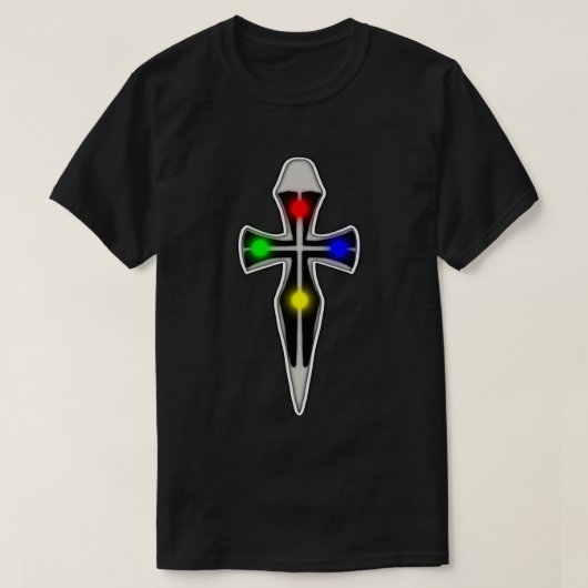 Kruis met edelstenen t-shirt (Design voorkant)