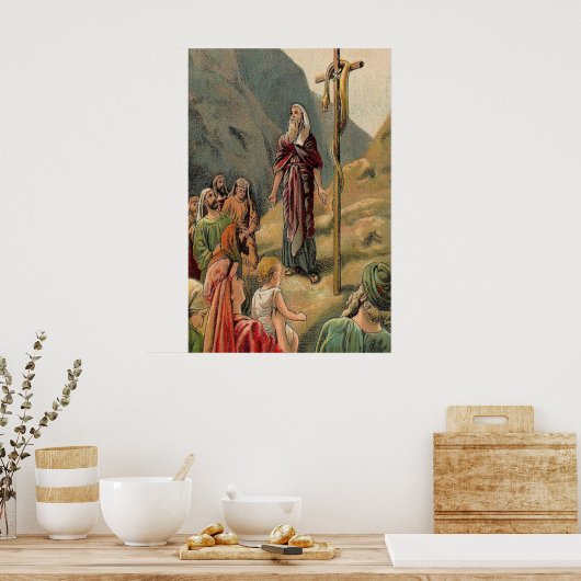 kruis met een dode slang poster (Keuken)