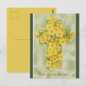  kruis met gele bloemen briefkaart (Voorkant / Achterkant)
