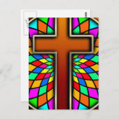KRUIS MET GLAS IN LOOD BRIEFKAART (Voorkant / Achterkant)
