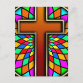 KRUIS MET GLAS IN LOOD BRIEFKAART (Voorkant)