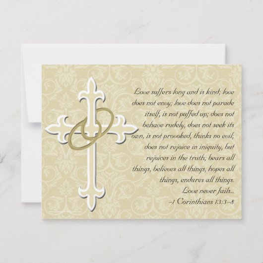 Kruis met gouden ringen Bewaar de datumkaarten Save The Date (Achterkant)