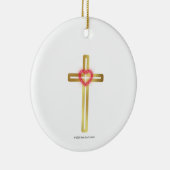 Kruis met Hart in het Midden - rond, Keramisch Ornament (Rechts)