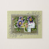 Kruis met kerk en bloemen legpuzzel (Horizontaal)