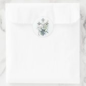 Kruis met Lilies Envelope Seal Ronde Sticker (Tas)