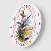 Kruis met paarse bloemen grote klok (Hoek)