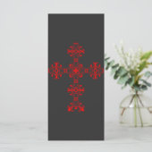 Kruis met Rode Ornament Heilige Decoratieve Kunst (Staand voorkant)