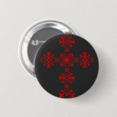 Kruis met Rode Ornament Heilige Decoratieve Kunst Ronde Button 5,7 Cm (Voorkant /achterkant)