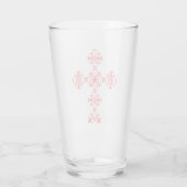 Kruis met rood ornament glas (Achterkant)