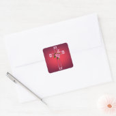 Kruis met rooster Azalea Flowers Vierkante Sticker (Envelop)