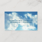 Kruis met roze rozen in de blauwe glanzende hemel visitekaartje (Achterkant)