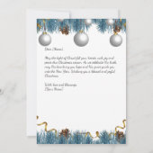 Kruis met snoep Canes en Poinsettia, Kerstmis Feestdagenkaart (Achterkant)