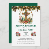 Kruis met sterren en kaarsen Kerstmis Kaart (Voorkant / Achterkant)