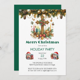 Kruis met sterren en kaarsen Kerstmis Kaart