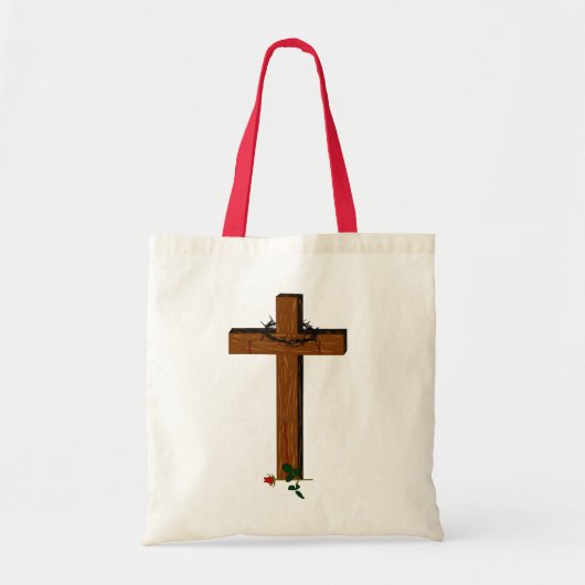Kruis met thorn, spier en Roos Canvas tas (Voorkant)